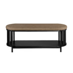 Banc de rangement Middlebrook Scandi avec plateau rembourré et étagère inférieure