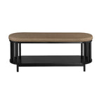 Banc de rangement Middlebrook Scandi avec plateau rembourré et étagère inférieure