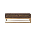 HomeRoots 47 table basse en métal marron foncé et or avec tiroir - 46,5