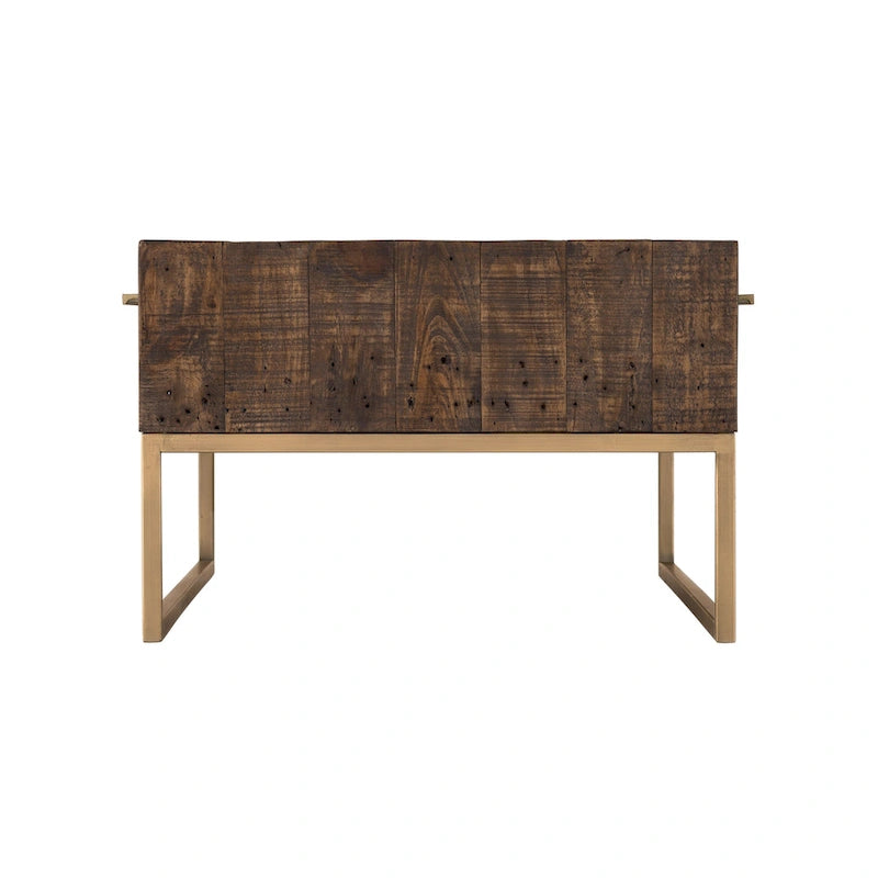 HomeRoots 47 table basse en métal marron foncé et or avec tiroir - 46,5