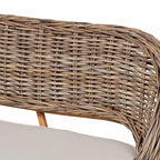Banquet de coin repas en rotin Kubu naturel et bois d'acacia, style bohème moderne