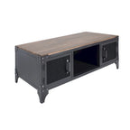 Table basse de rangement Conner en acier noir rustique et noyer foncé de 48 pouces par Furniture of America