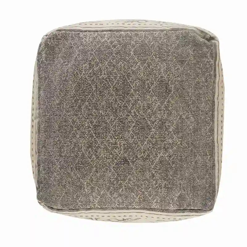 Pouf rustique géométrique fait main Sevita