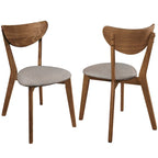 Chaises de salle à manger en noyer naturel de style rétro moderne