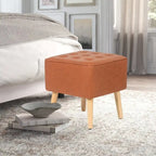 Repose-pieds/tabouret ottoman en similicuir touffeté carré Adeco