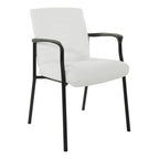 Chaise visiteur en similicuir et cadre noir