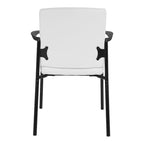 Chaise visiteur en similicuir et cadre noir