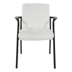 Chaise visiteur en similicuir et cadre noir