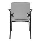 Chaise visiteur en similicuir et cadre noir
