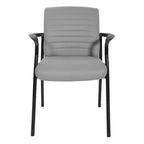 Chaise visiteur en similicuir et cadre noir