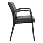 Chaise visiteur en similicuir et cadre noir