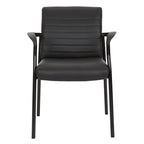 Chaise visiteur en similicuir et cadre noir