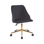 Chaise de bureau pivotante Porthos Home Ryo, velours, pieds chromés dorés