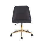 Chaise de bureau pivotante Porthos Home Ryo, velours, pieds chromés dorés