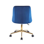 Chaise de bureau pivotante Porthos Home Ryo, velours, pieds chromés dorés