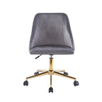 Chaise de bureau pivotante Porthos Home Ryo, velours, pieds chromés dorés