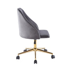 Chaise de bureau pivotante Porthos Home Ryo, velours, pieds chromés dorés