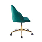 Chaise de bureau pivotante Porthos Home Ryo, velours, pieds chromés dorés