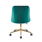 Chaise de bureau pivotante Porthos Home Ryo, velours, pieds chromés dorés
