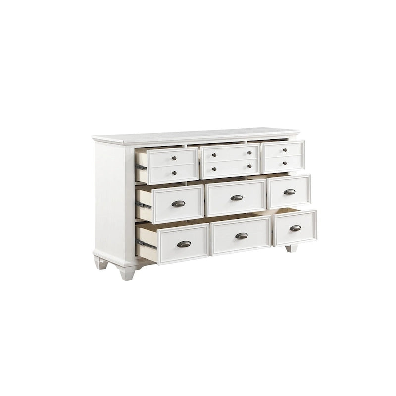 Chambre à coucher moderne 6 pièces Leo en panneaux blancs