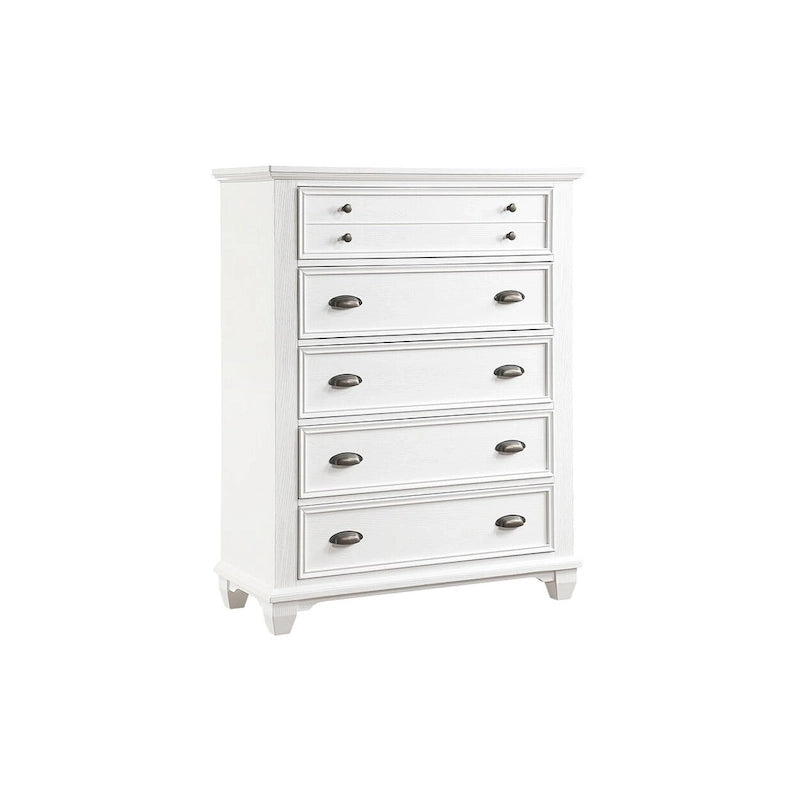 Chambre à coucher moderne 6 pièces Leo en panneaux blancs