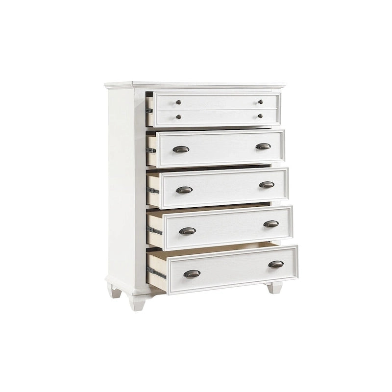 Chambre à coucher moderne 6 pièces Leo en panneaux blancs