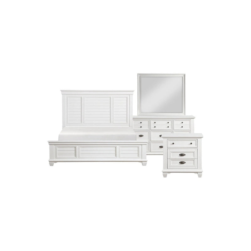 Chambre à coucher moderne 6 pièces Leo en panneaux blancs