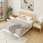 Ensemble de chambre à coucher 3 pièces « Plank and Beam » format grand lit avec 2 tables de chevet