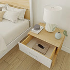 Ensemble de chambre à coucher 3 pièces « Plank and Beam » format grand lit avec 2 tables de chevet