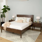 Ensemble de chambre à coucher 3 pièces « Plank and Beam » format grand lit avec 2 tables de chevet