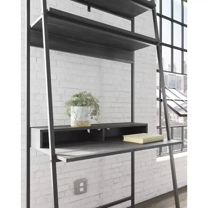 Bureau de télétravail contemporain Signature Design by Ashley Yarlow 36 avec étagère, noir