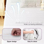 Matelas en mousse à mémoire de forme au thé vert FDW 8 pouces, infusion de gel rafraîchissant, sans fibre de verre/certifié CertiPUR-US/livré en boîte, blanc