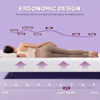 Matelas en mousse à mémoire de forme au thé vert FDW 8 pouces, infusion de gel rafraîchissant, sans fibre de verre/certifié CertiPUR-US/livré en boîte, blanc