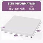 Matelas en mousse à mémoire de forme au thé vert FDW 8 pouces, infusion de gel rafraîchissant, sans fibre de verre/certifié CertiPUR-US/livré en boîte, blanc