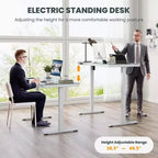 Bureau debout Costway 48 x 24 en verre monobloc avec tiroirs et plateau en verre trempé inscriptible Noir/Blanc