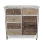 HomeRoots Table d'appoint rustique en bois massif marron à cinq tiroirs de 32 po - 31,75