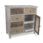 HomeRoots Table d'appoint rustique en bois massif marron à cinq tiroirs de 32 po - 31,75