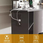 Garvee Coiffeuse de maquillage avec lumières et prise de courant - Table de coin avec 5 tiroirs rotatifs, pour chambre à coucher