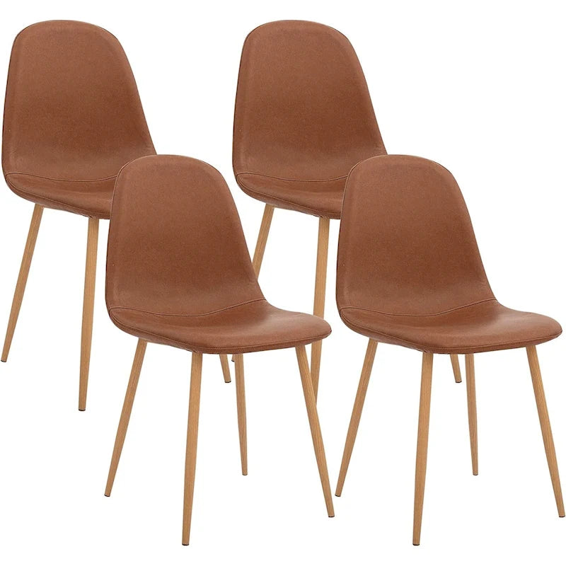 Chaise d'appoint en similicuir et pieds en métal