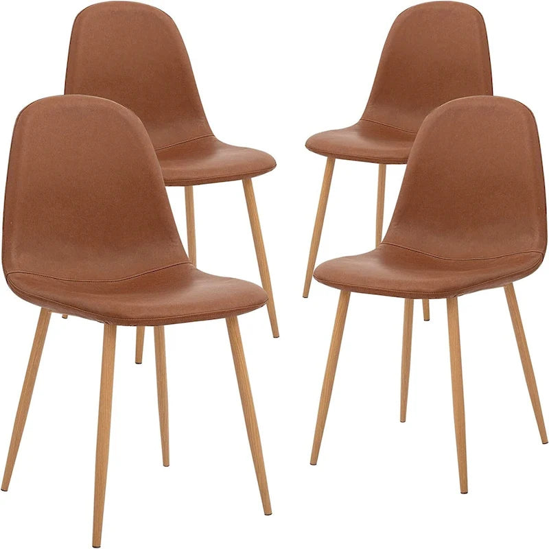 Chaise d'appoint en similicuir et pieds en métal
