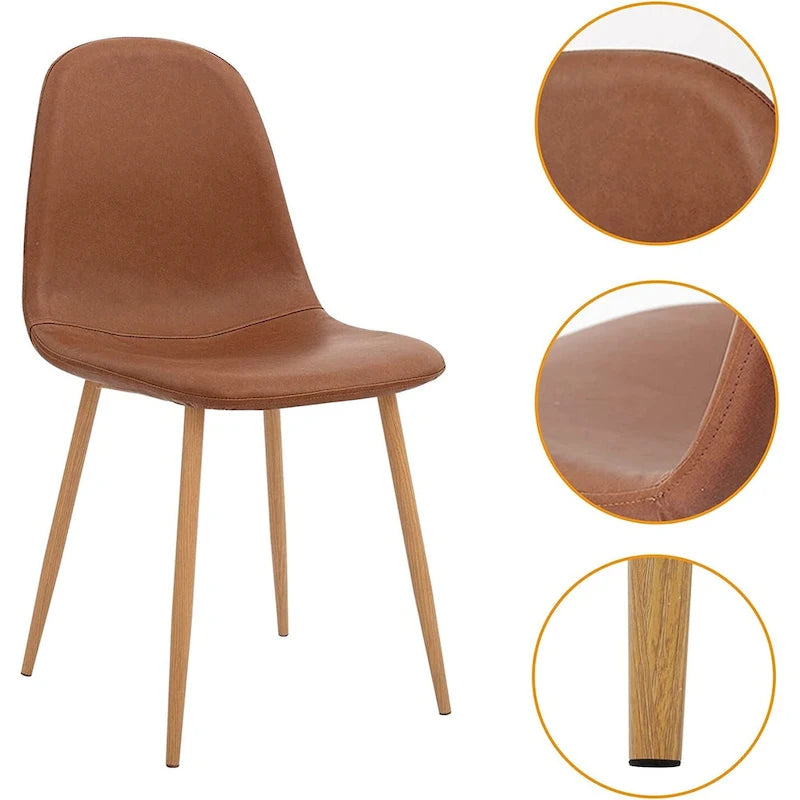 Chaise d'appoint en similicuir et pieds en métal