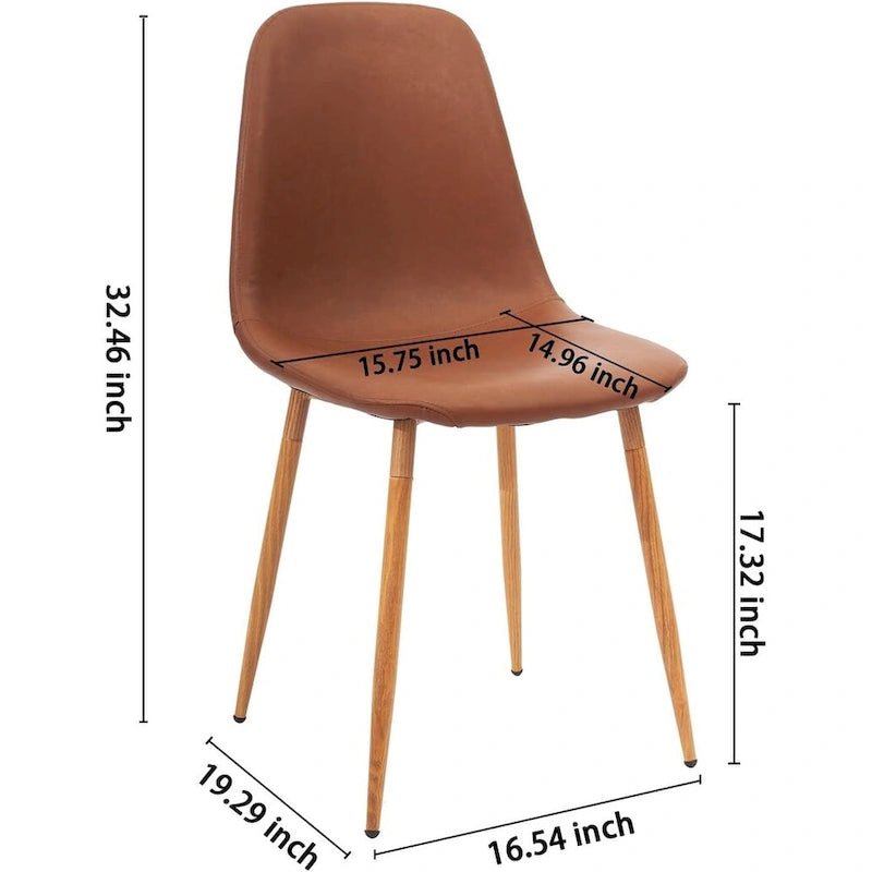 Chaise d'appoint en similicuir et pieds en métal