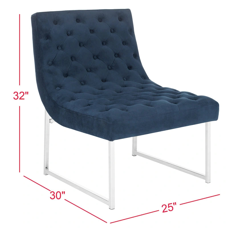 SAFAVIEH Jerilynn Fauteuil Club Hadley capitonné moderne du milieu du siècle - 63,5 x 76,2 x 81,3 cm