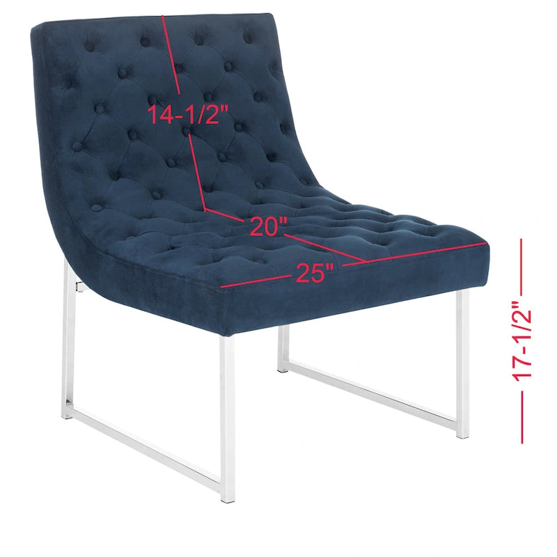 SAFAVIEH Jerilynn Fauteuil Club Hadley capitonné moderne du milieu du siècle - 63,5 x 76,2 x 81,3 cm