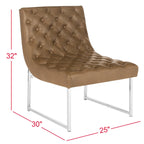 SAFAVIEH Jerilynn Fauteuil Club Hadley capitonné moderne du milieu du siècle - 63,5 x 76,2 x 81,3 cm