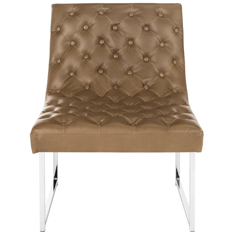 SAFAVIEH Jerilynn Fauteuil Club Hadley capitonné moderne du milieu du siècle - 63,5 x 76,2 x 81,3 cm
