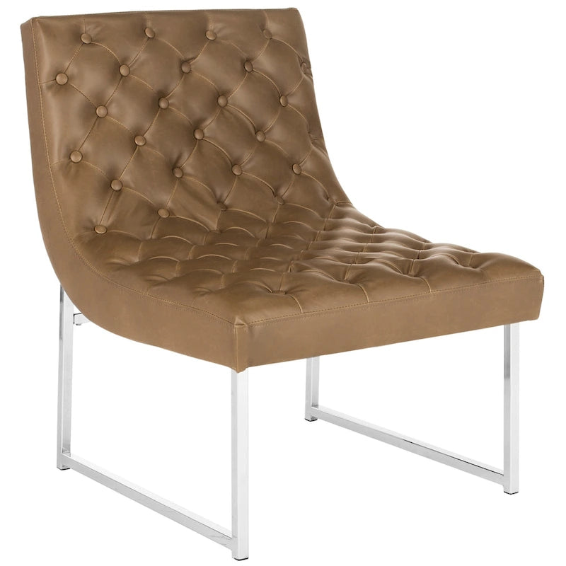 SAFAVIEH Jerilynn Fauteuil Club Hadley capitonné moderne du milieu du siècle - 63,5 x 76,2 x 81,3 cm