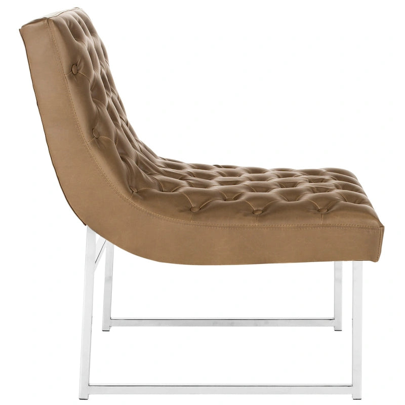 SAFAVIEH Jerilynn Fauteuil Club Hadley capitonné moderne du milieu du siècle - 63,5 x 76,2 x 81,3 cm