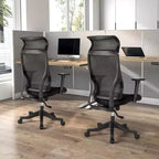 Chaise de bureau ergonomique en maille avec accoudoirs 3D, appui-tête et support lombaire