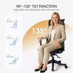 Chaise de bureau ergonomique en maille avec accoudoirs 3D, appui-tête et support lombaire